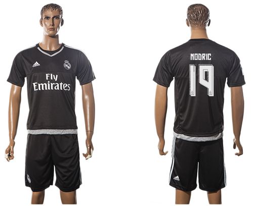 Real Madrid #19 Modric Black Soccer Club Jersey
