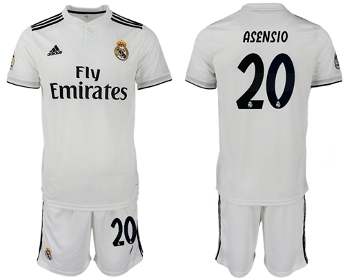 Real Madrid #20 Asensio White Home Soccer Club Jersey