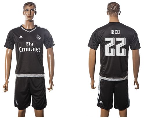 Real Madrid #22 Isco Black Soccer Club Jersey