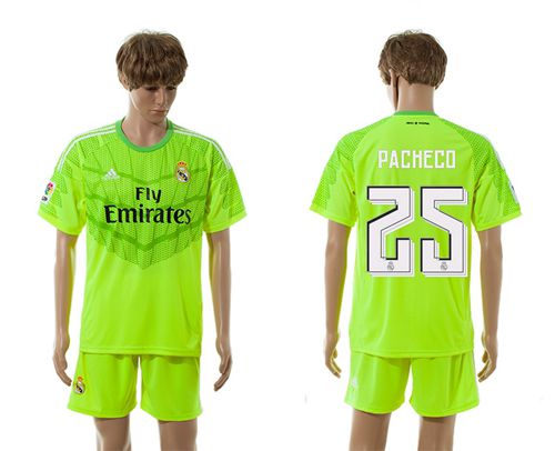 Real Madrid #25 Pacheco SHINY GREEN Soccer Club Jersey