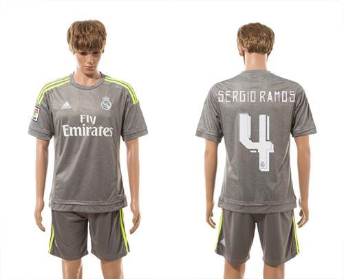 Real Madrid #4 Sergio Ramos Away Soccer Club Jersey