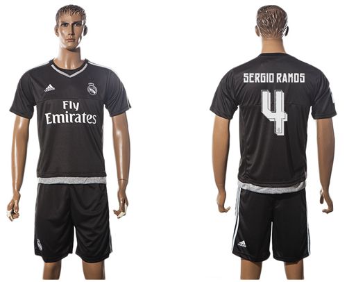 Real Madrid #4 Sergio Ramos Black Soccer Club Jersey