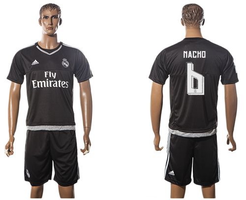 Real Madrid #6 Nacho Black Soccer Club Jersey