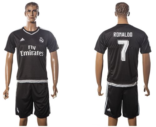 Real Madrid #7 Ronaldo Black Soccer Club Jersey