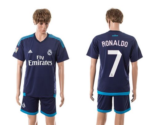 Real Madrid #7 Ronaldo Dark Blue Away Soccer Club Jersey