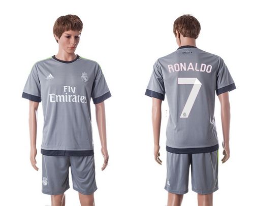 Real Madrid #7 Ronaldo Grey Soccer Club Jersey