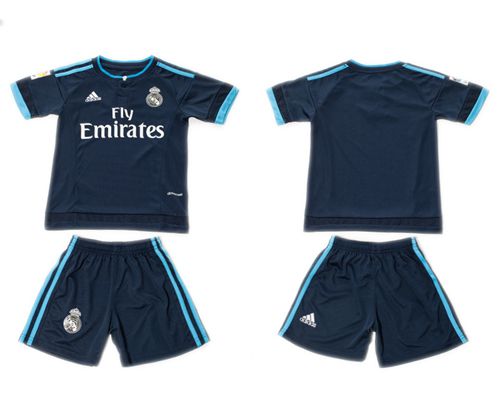 Real Madrid Blank Dark Blue Kid Soccer Club Jersey