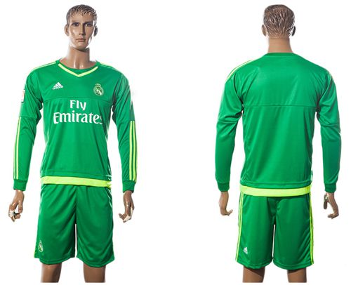 Real Madrid Blank Green Long Sleeves Soccer Club Jersey
