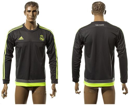 Real Madrid Blank Grey Long Sleeves Training Soccer Club Jersey