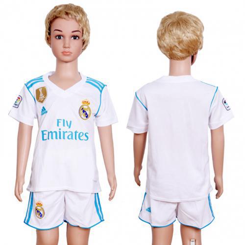 Real Madrid Blank White Home Kid Soccer Club Jersey
