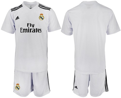 Real Madrid Blank White Home Soccer Club Jersey