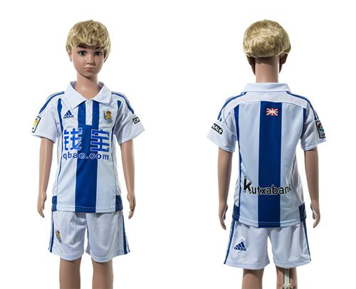 Real Sociedad Blank Home Kid Soccer Club Jersey