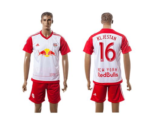 Red Bull #16 Kljestan White Home Soccer Club Jersey