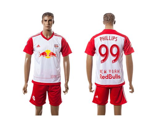 Red Bull #99 Phillips White Home Soccer Club Jersey