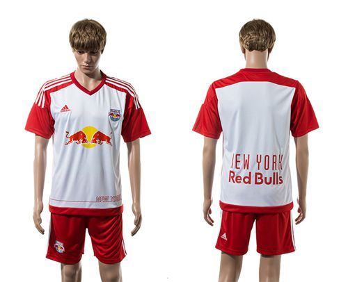Red Bull Blank White Home Soccer Club Jersey