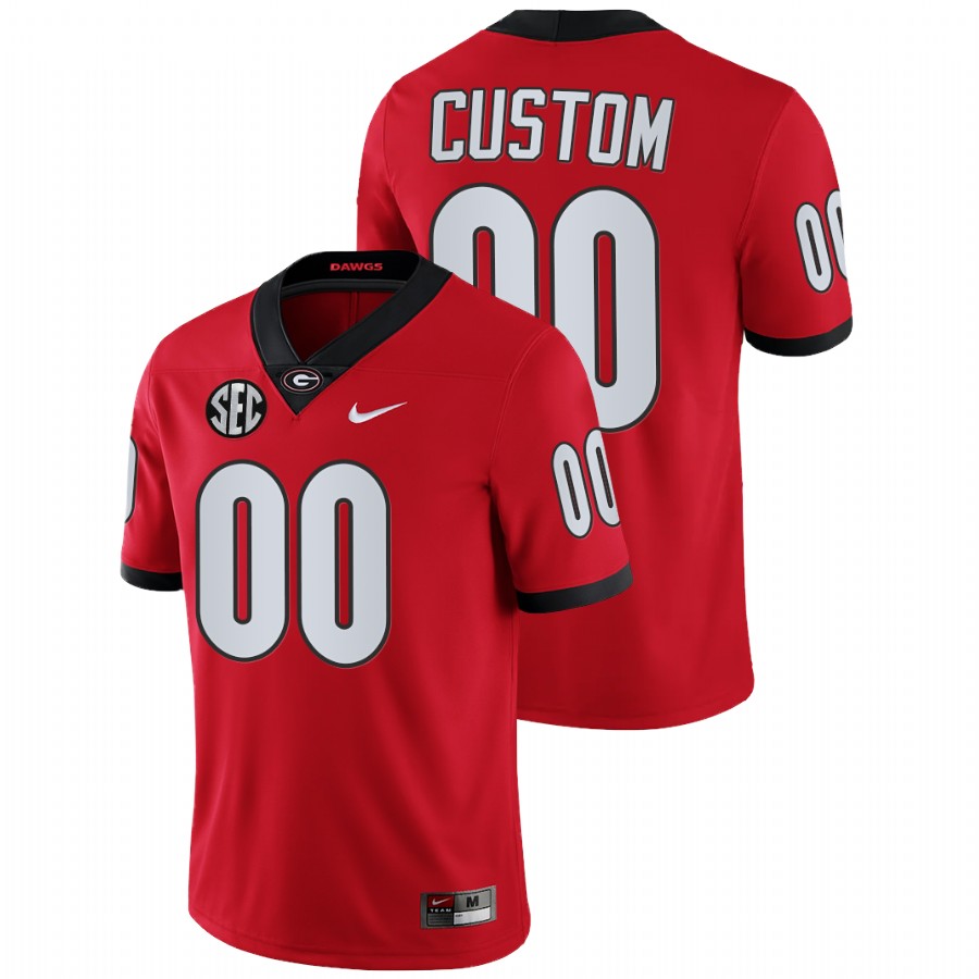 Red Men Georgia Bulldogs Custom College Football Game Jersey