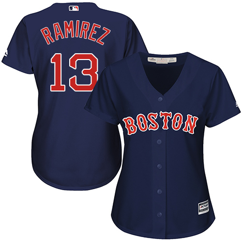 Red Sox #13 Hanley Ramirez Navy Blue Alternate Women's Stitched MLB Jersey
