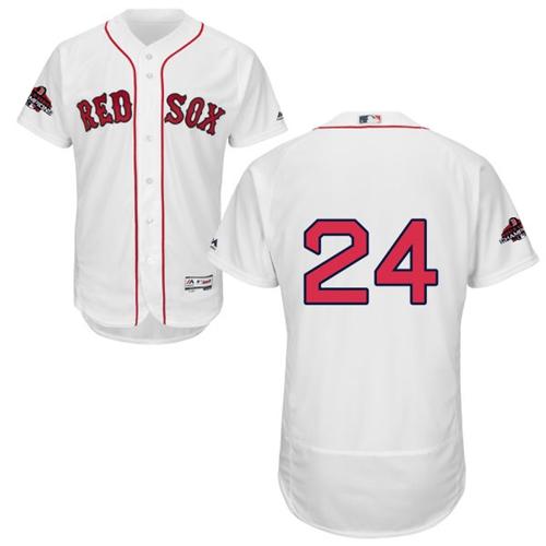 Red Sox #24 David Price White Flexbase Authentic Collection 2018 World Series Champions Stitched MLB Jersey