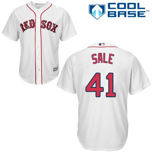 Red Sox #41 Chris Sale White Cool Base Stitched Youth MLB Jersey