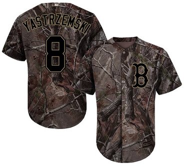 Red Sox #8 Carl Yastrzemski Camo Realtree Collection Cool Base Stitched Youth Baseball Jersey