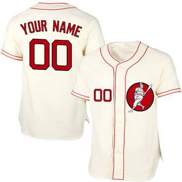 Red Sox Cream Men's Customized New Design Jersey