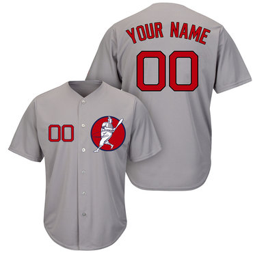 Red Sox Gray Men's Customized New Design Jersey