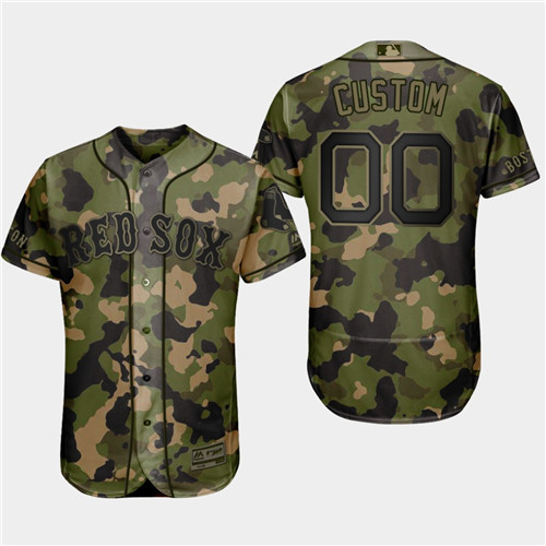 Red Sox Green Custom Memorial Day Flex Base Jersey