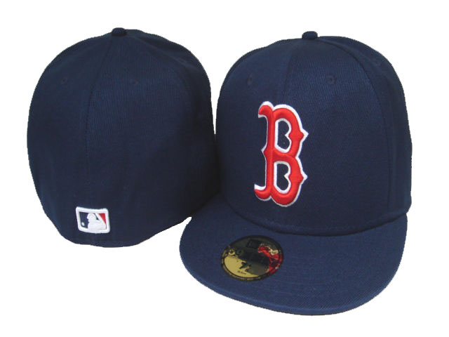 Red Sox Team Logo Navy Fitted Hat LX