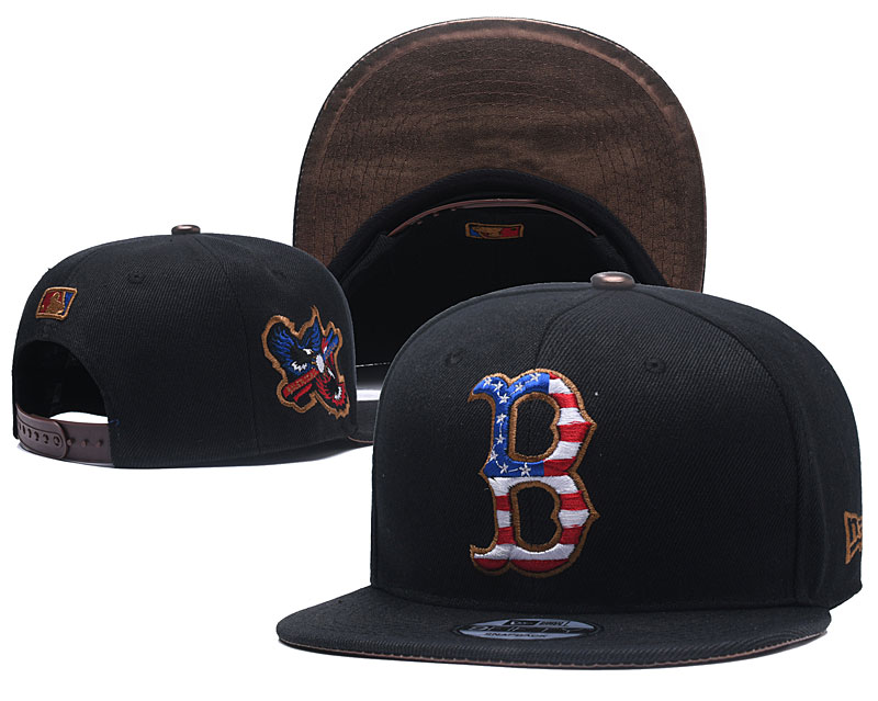 Red Sox USA Flag Black Adjustable Hat YD