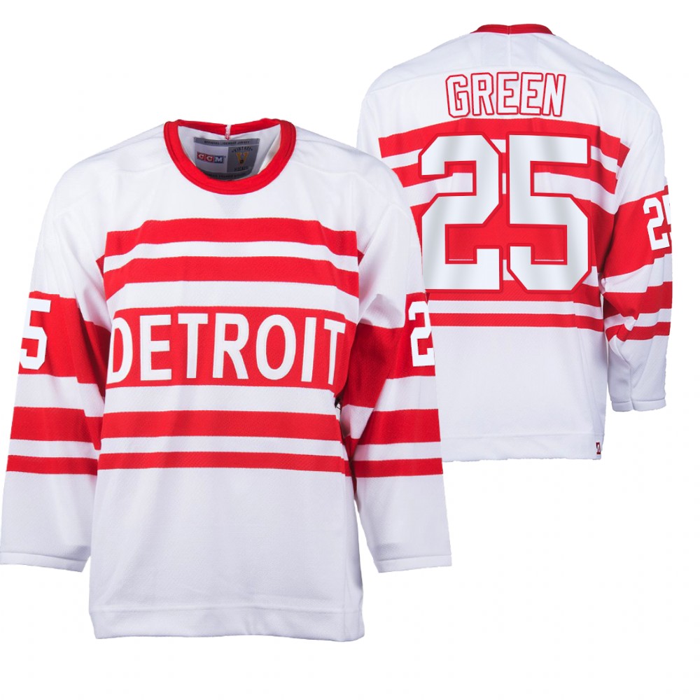 Red Wings #25 Mike Green White Heritage Classic Jersey