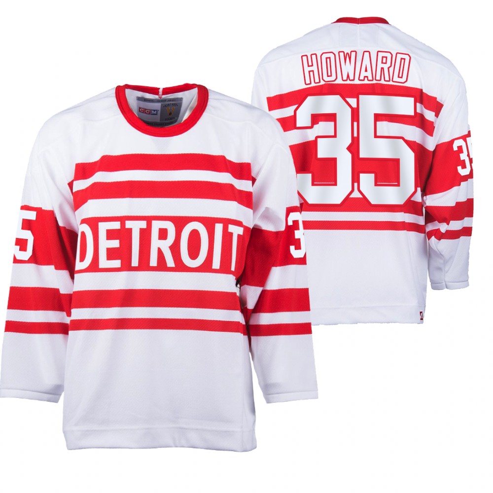 Red Wings #35 Jimmy Howard White Heritage Classic Jersey