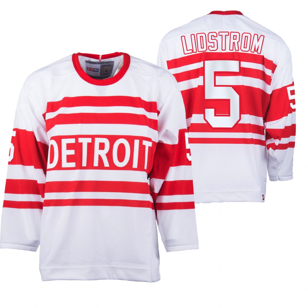 Red Wings #5 Nicklas Lidstrom White Heritage Classic Jersey