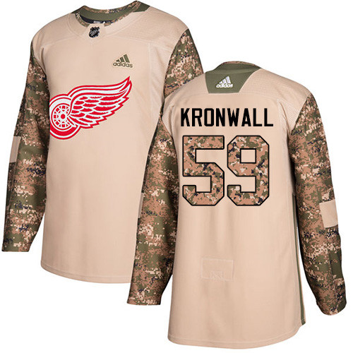 Red Wings #59 Niklas Kronwall Camo Authentic 2017 Veterans Day Stitched Hockey Jersey