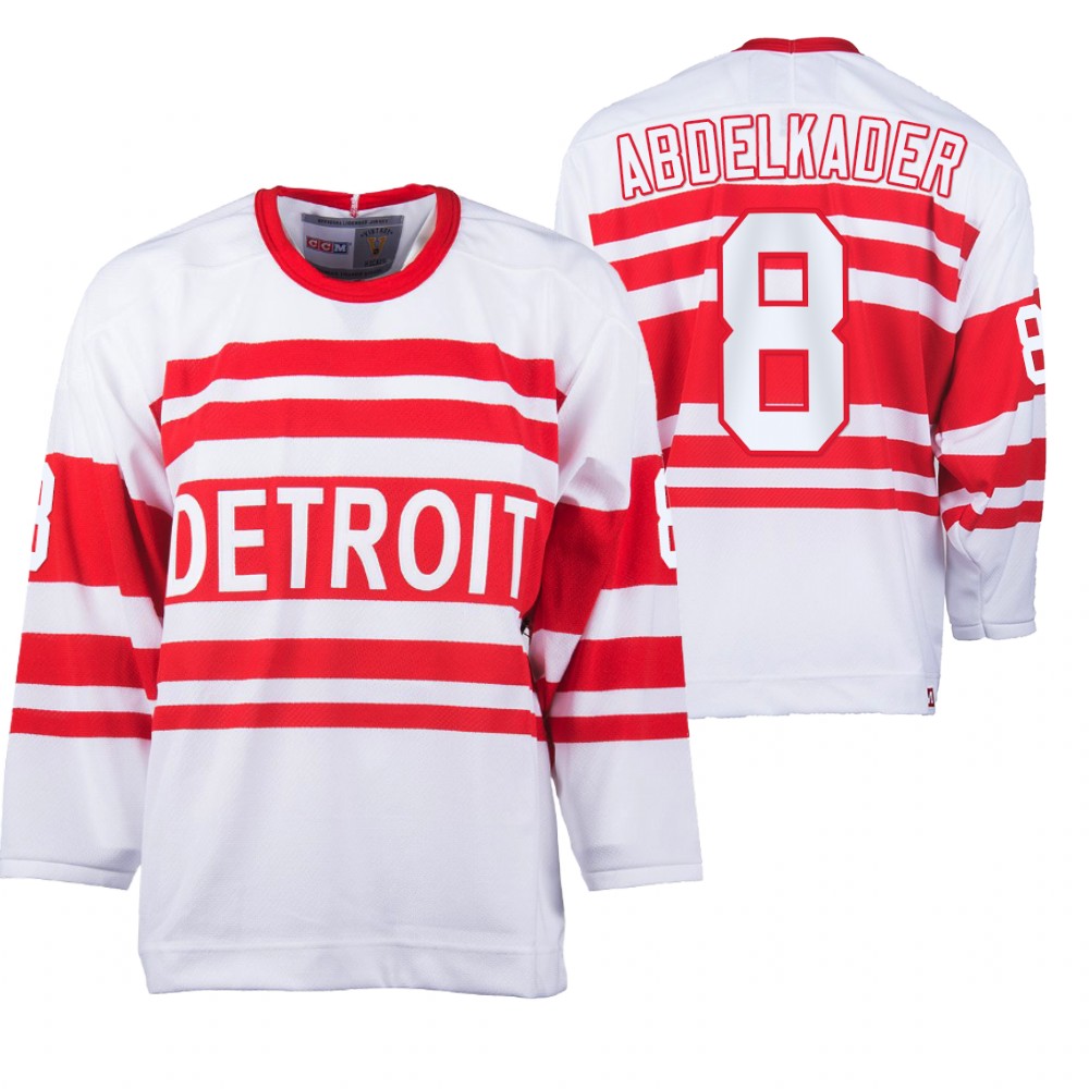 Red Wings #8 Justin Abdelkader White Heritage Classic Jersey