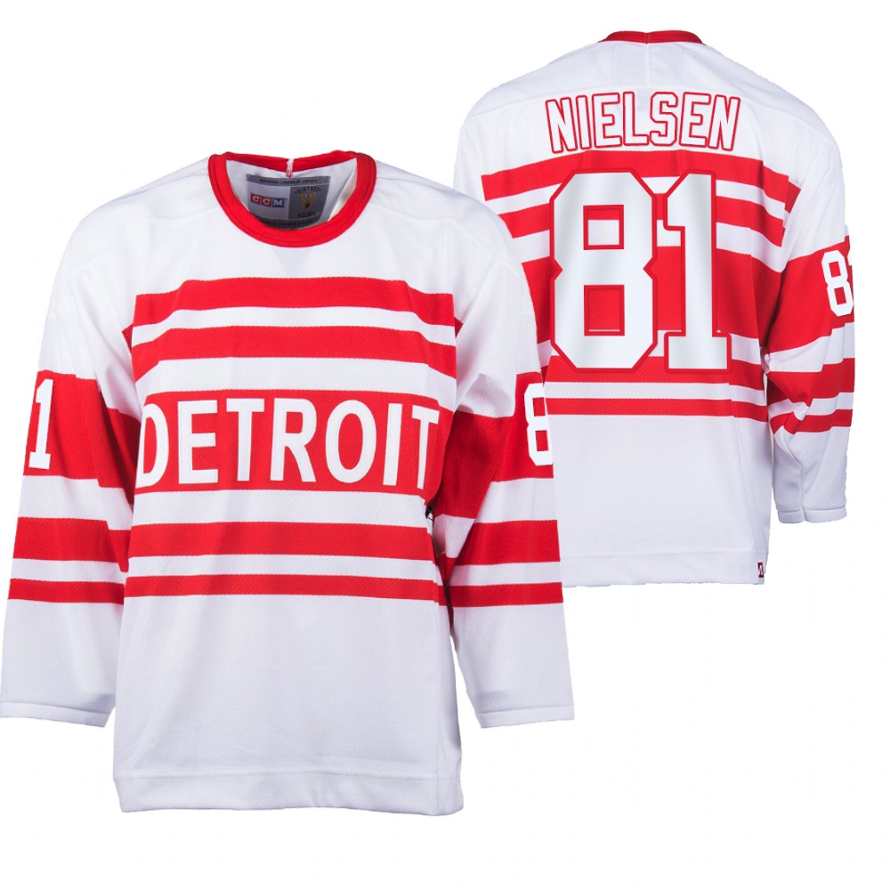 Red Wings #81 Frans Nielsen White Heritage Classic Jersey