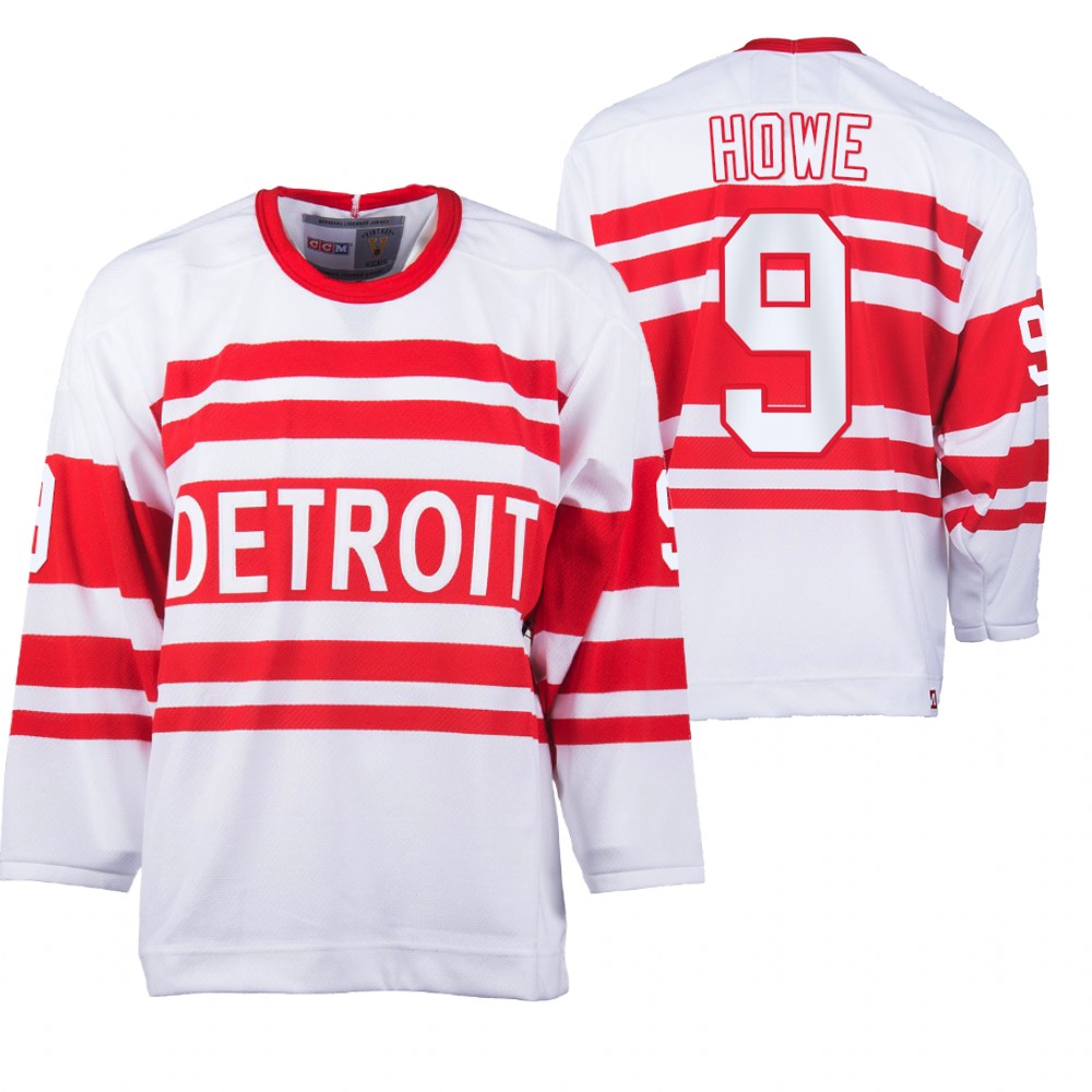 Red Wings #9 Gordie Howe White Heritage Classic Jersey