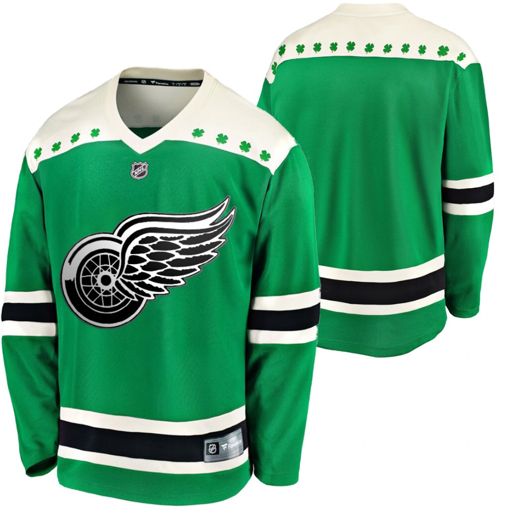 Red Wings 2020 St. Patrick's Day Green # Breakaway Jersey