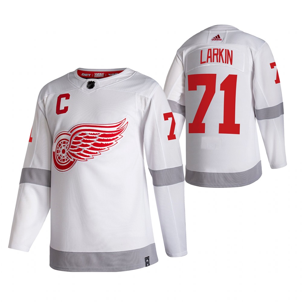 Red Wings 2021 Reverse Retro #71 dylan larkin White Jersey Special Edition Authentic