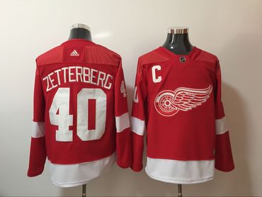 Red Wings 40 Henrik Zetterberg Red Adidas Jersey