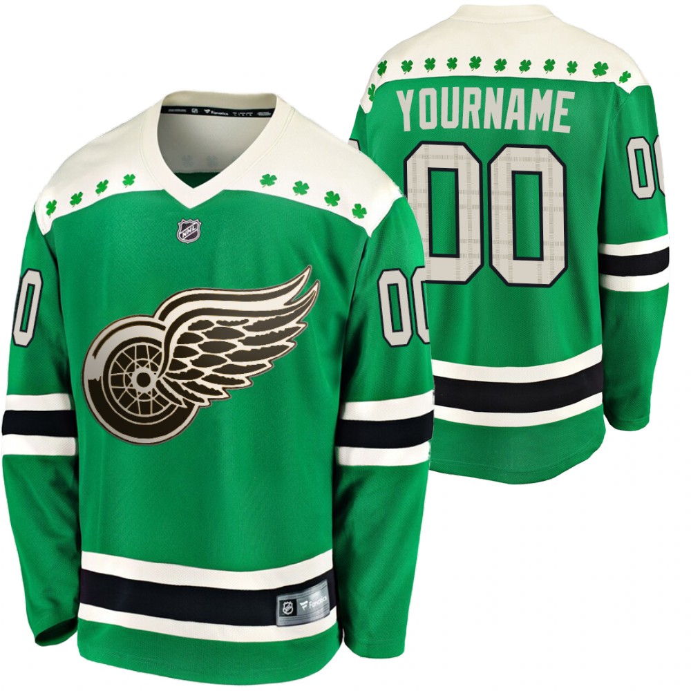 Red Wings Custom 2020 St. Patrick's Day Green #00 Jersey Replica Player
