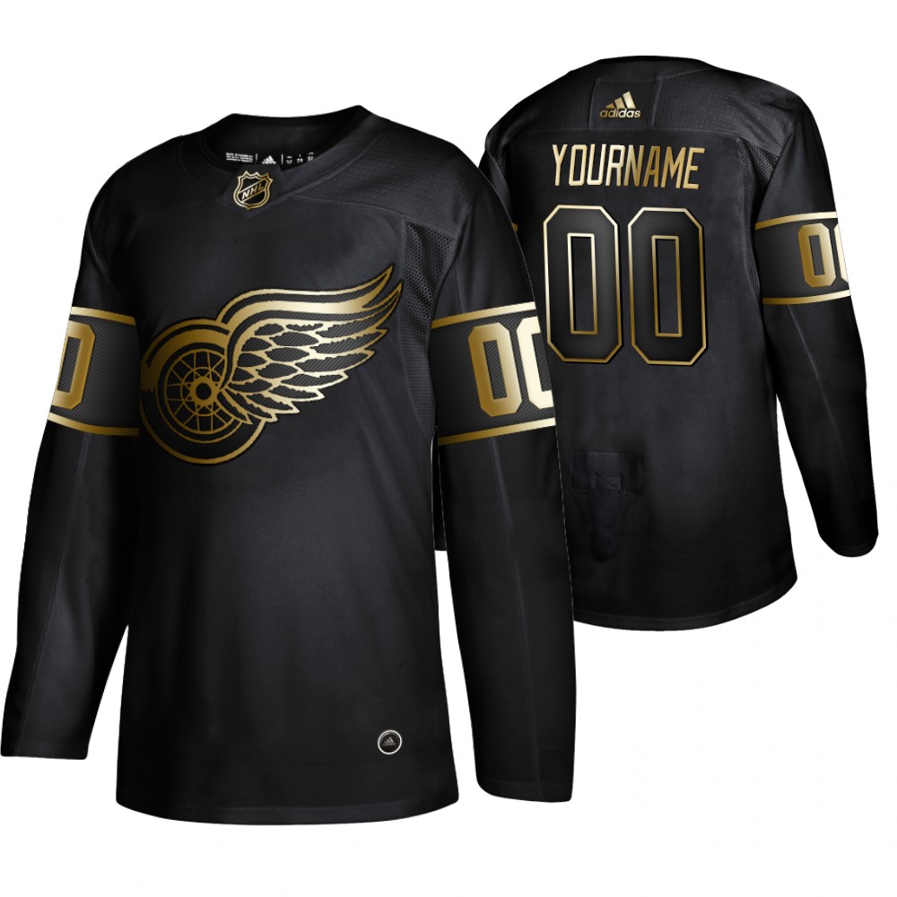 Red Wings Custom Black Authentic 2019 NHL Golden Edition Jersey