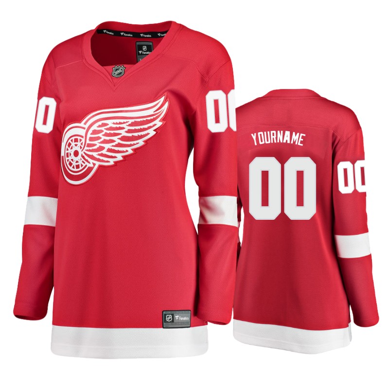Red Wings Custom Red Breakaway Player Home Jersey Stitched