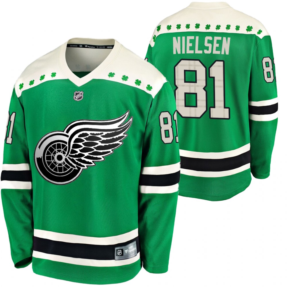Red Wings Frans Nielsen 2020 St. Patrick's Day Green #81 Breakaway Jersey