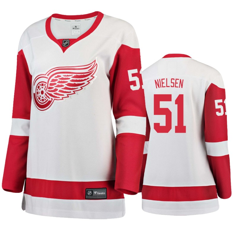 Red Wings Frans Nielsen White Breakaway Fanatics Branded Jersey