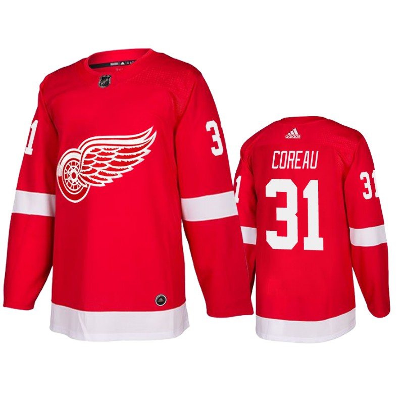 Red Wings Jared Coreau Red Home Jersey
