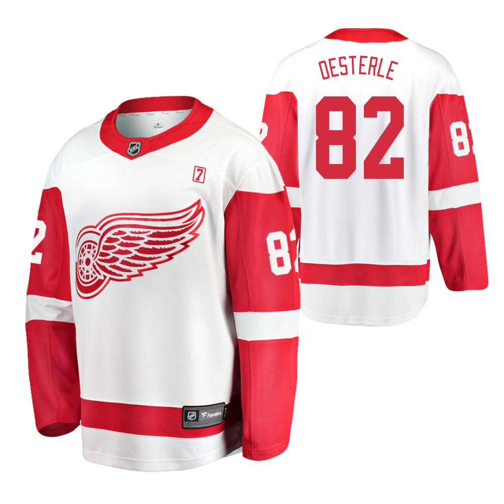 Red Wings Jordan Oesterle Jersey Away White Player Men