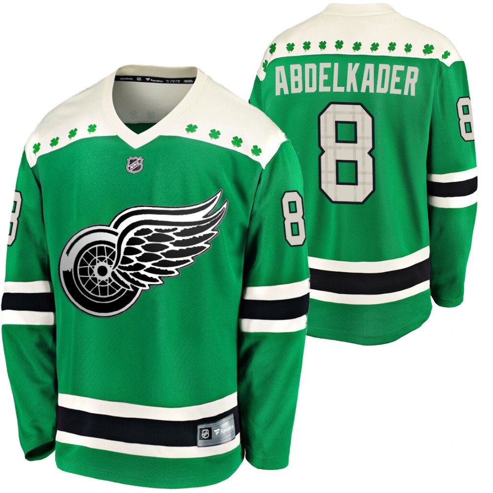Red Wings Justin Abdelkader 2020 St. Patrick's Day Green #8 Breakaway Jersey