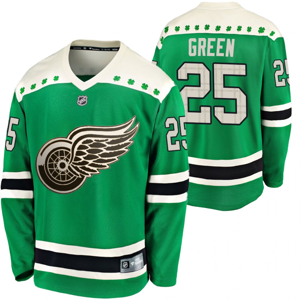 Red Wings Mike Green 2020 St. Patrick's Day Green #25 Jersey Replica Player