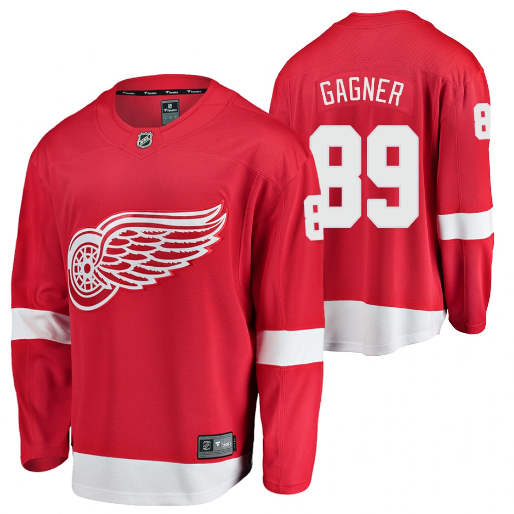 Red Wings Sam Gagner Jersey Home Red Breakaway Player Men
