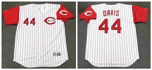Reds #44 Eric Davis White 1996 Throwback Jersey